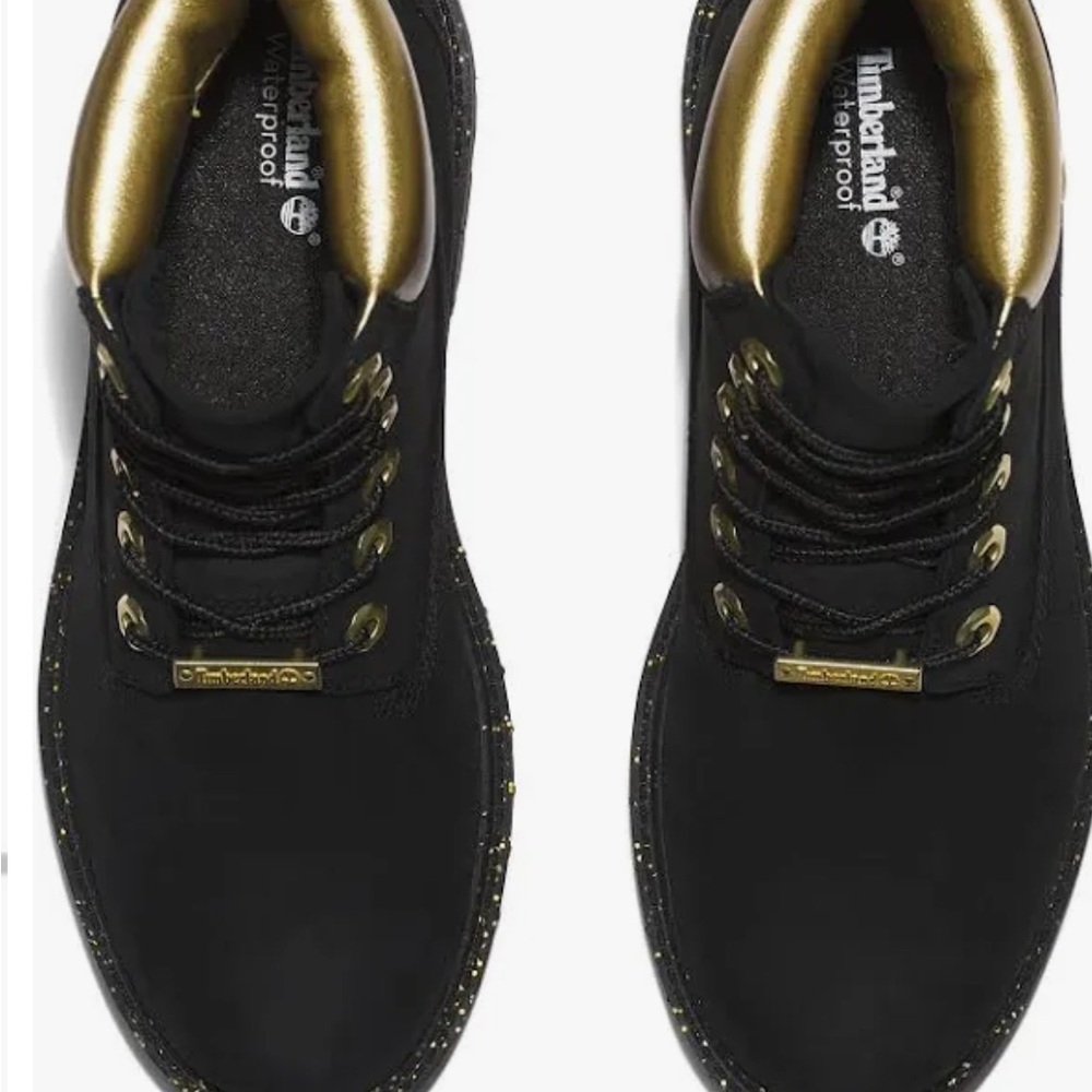 Timberland Women’s Black and Gold Boots